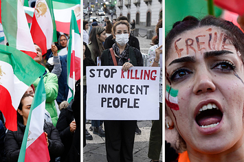 Scenes from the protests in solidarity with Iranian demonstrators.