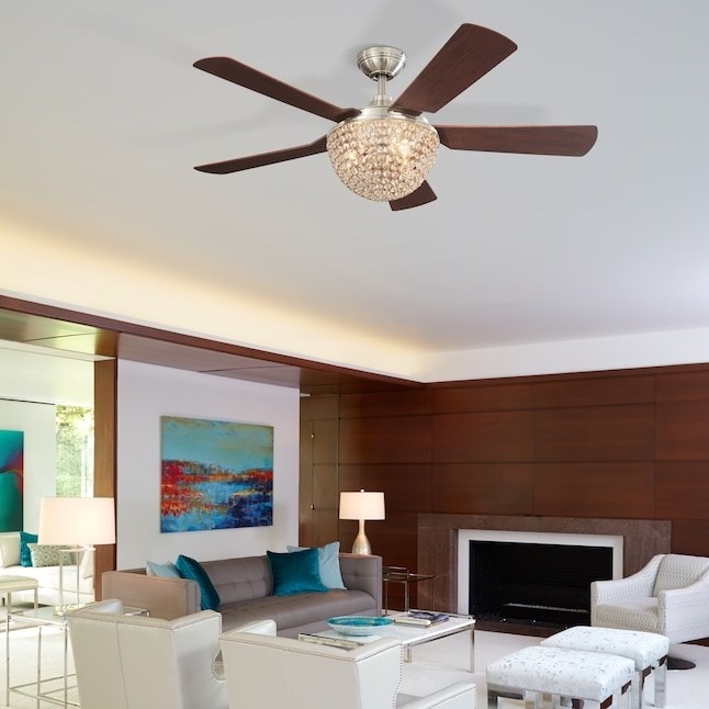 the ceiling fan in a living room
