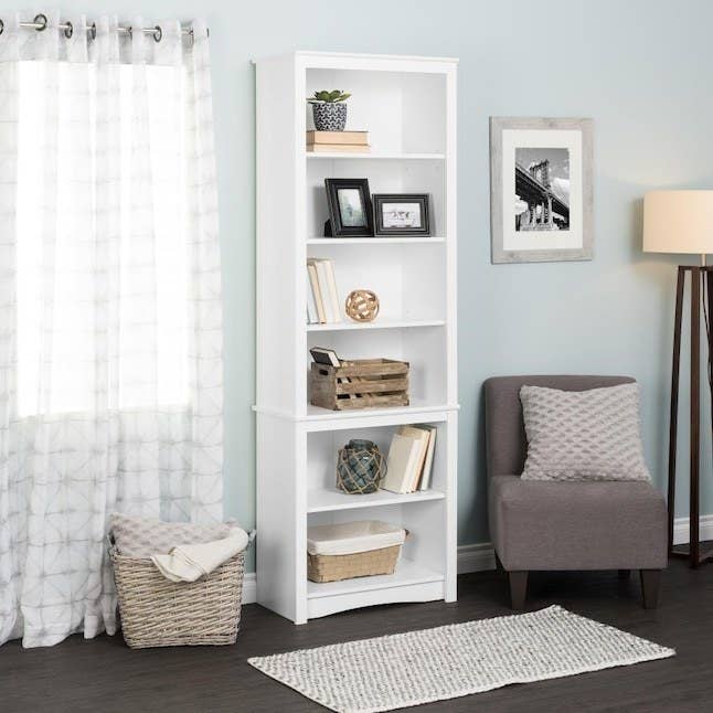 the white bookshelf