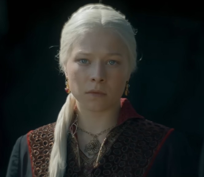 A portrait of what Rhaenyra would look like according to the book Fire and Blood