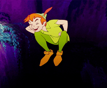 a gif of peter pan laughing