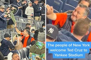 people flipping off ted cruz at a yankees game