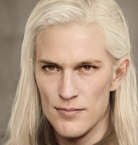 An AI portrait of Daemon Targaryen based off the book Fire and Blood