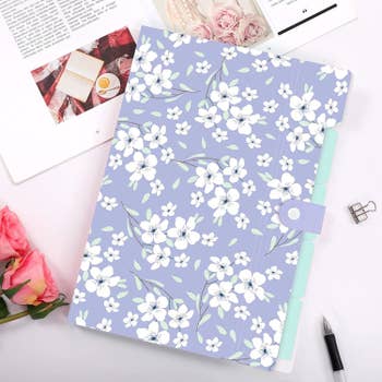 floral folder in lavender and mint