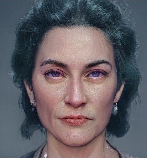 An AI portrait of Rhaenys according to the book Fire and Blood