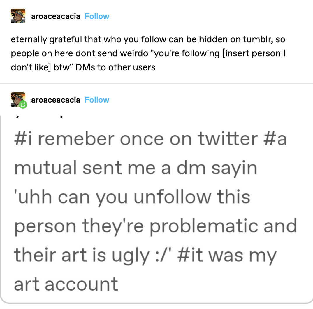 Tumblr post about uncomfortable encounters