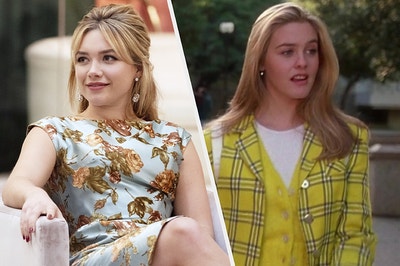 Alice Chamber wears a sleeveless floral dress and Cher Horowitz wears a plaid blazer