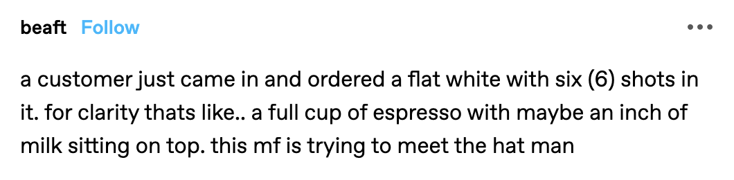 Tumblr post about espresso