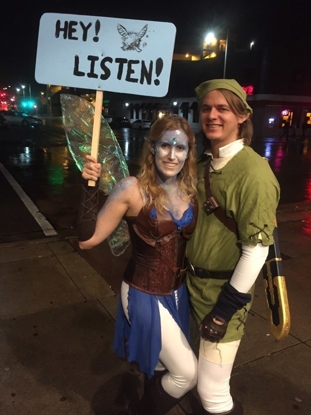 A couple dressed as characters from The Legend of Zelda: Ocarina of Time