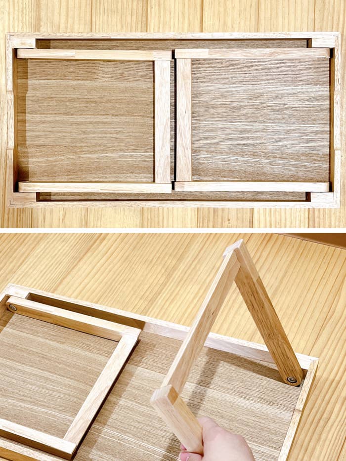 NITORI（ニトリ）のおすすめの家具便利グッズ「脚付き すべり止め木製トレー(ナチュラル)」