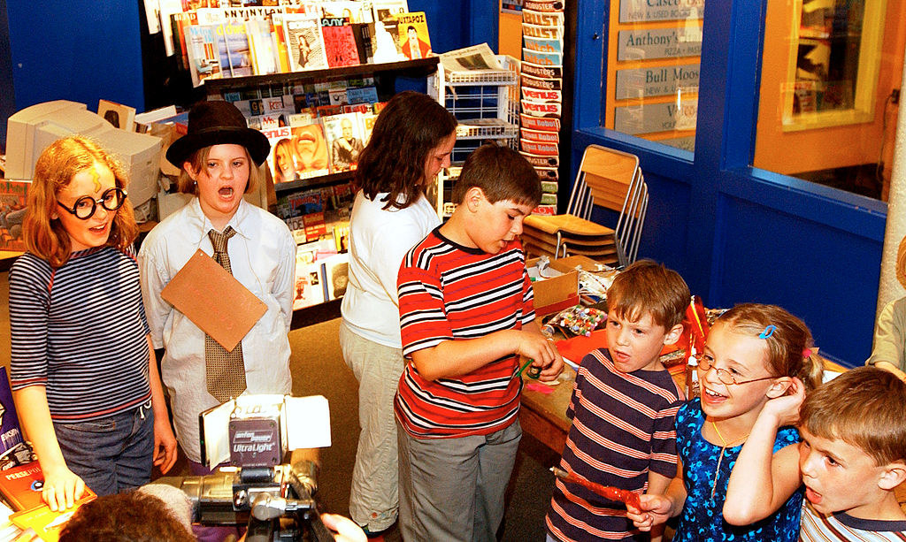 Kids in a bookstore