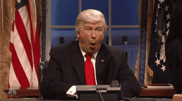 Alec Baldwin dressed as Donald Trump