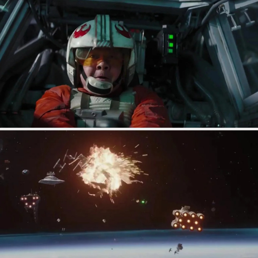 X-wing being destroyed