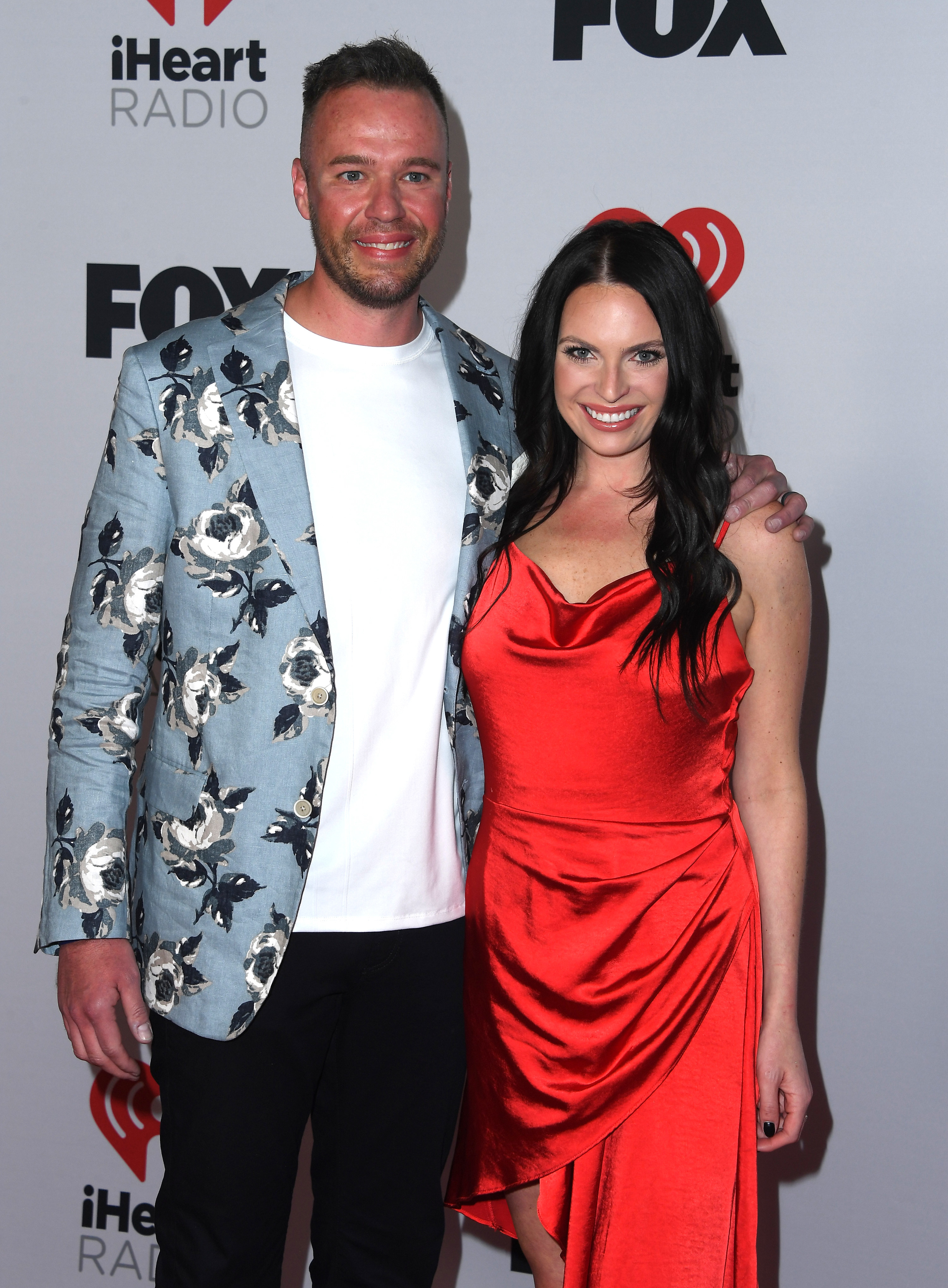 Nick Thompson, Danielle Ruhl arrives at the 2022 iHeartRadio Music Awards at Shrine Auditorium and Expo Hall