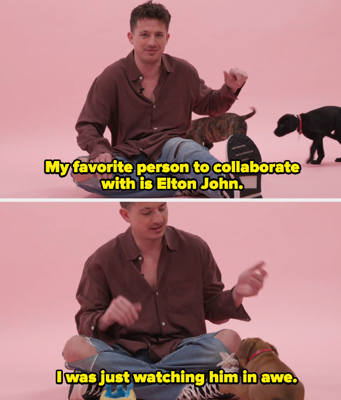 Charlie saying &quot;My favorite person to collaborate with is Elton John, I was just watching him in awe&quot;