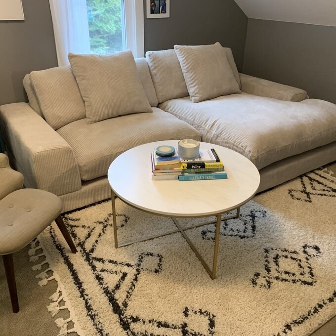 Beige sectional in living room