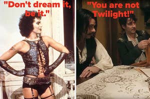 Tim Curry from 'Rocky Horror Picture Show' next to Jermaine Clement and Jonathan Brugh from 'What We Do in the Shadows'