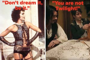 Tim Curry from 'Rocky Horror Picture Show' next to Jermaine Clement and Jonathan Brugh from 'What We Do in the Shadows'