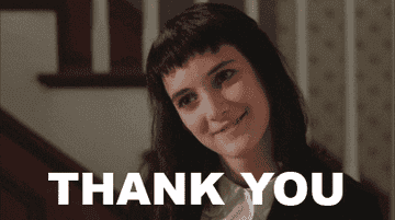 a gif of Lydia from Beetlejuice saying &quot;thank you&quot;