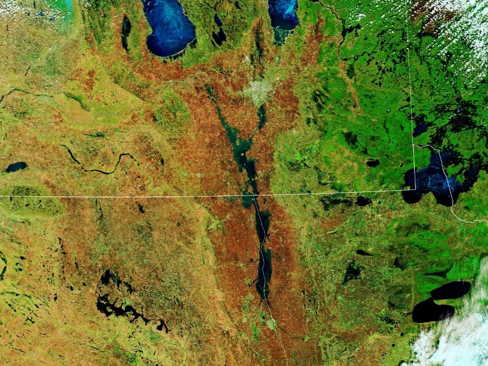 Flooding in Red River Valley, North America