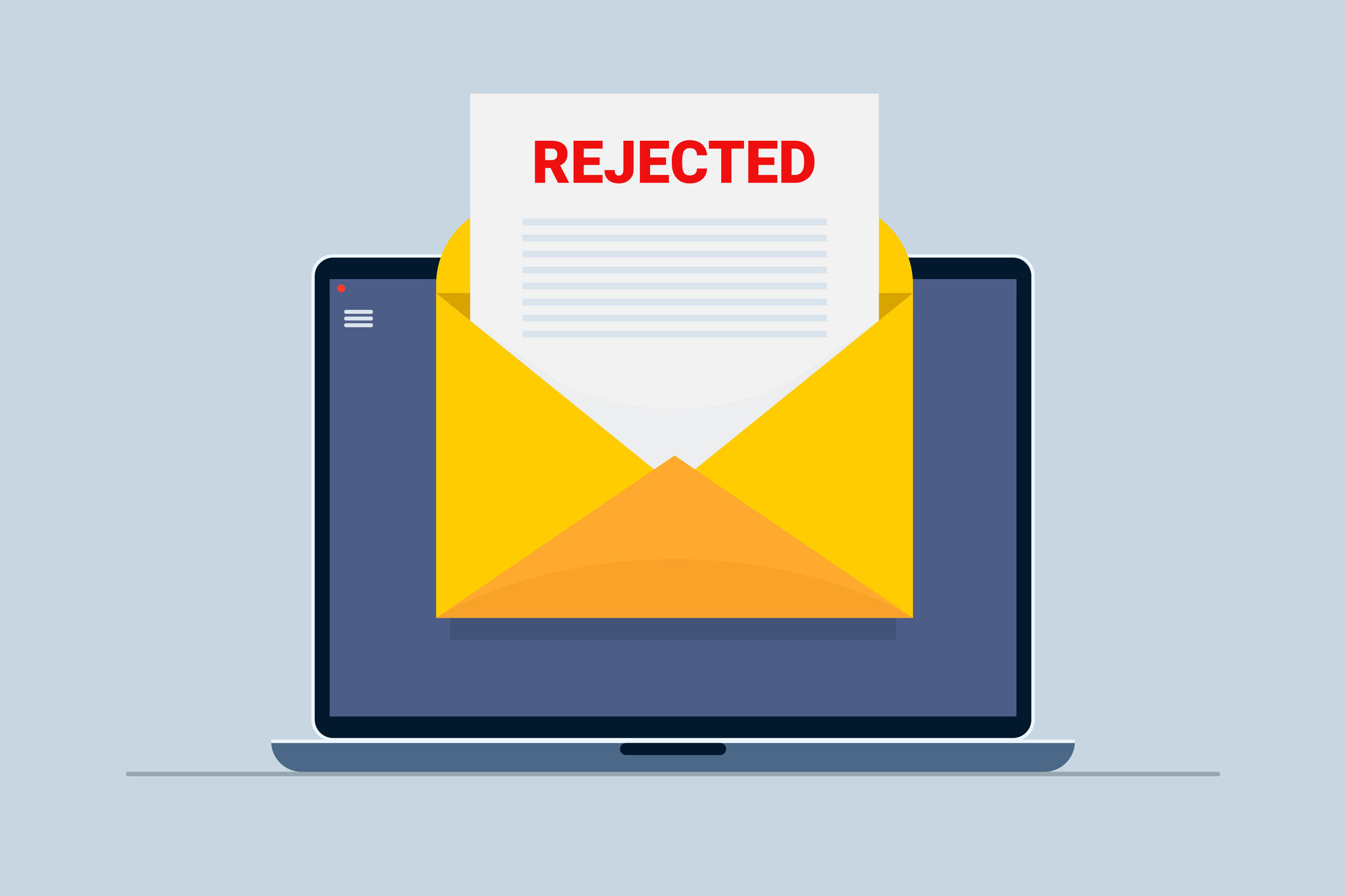 graphic of a rejected notice