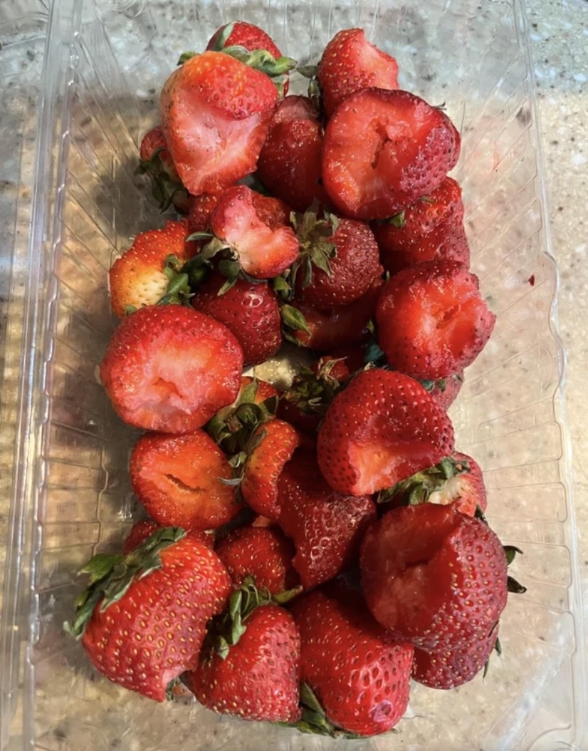 strawberries with one bite