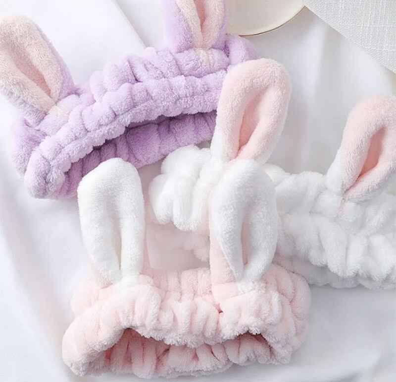 three bunny headbands beside each other