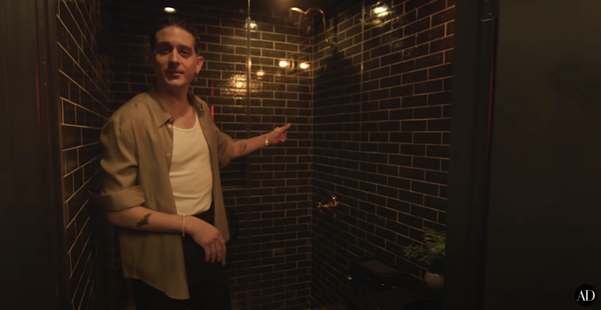 G-Eazy in his shower
