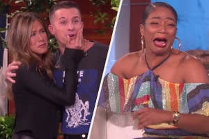 Jennifer anniston hugging charlie puth and tiffany haddish getting emotional on chat shows