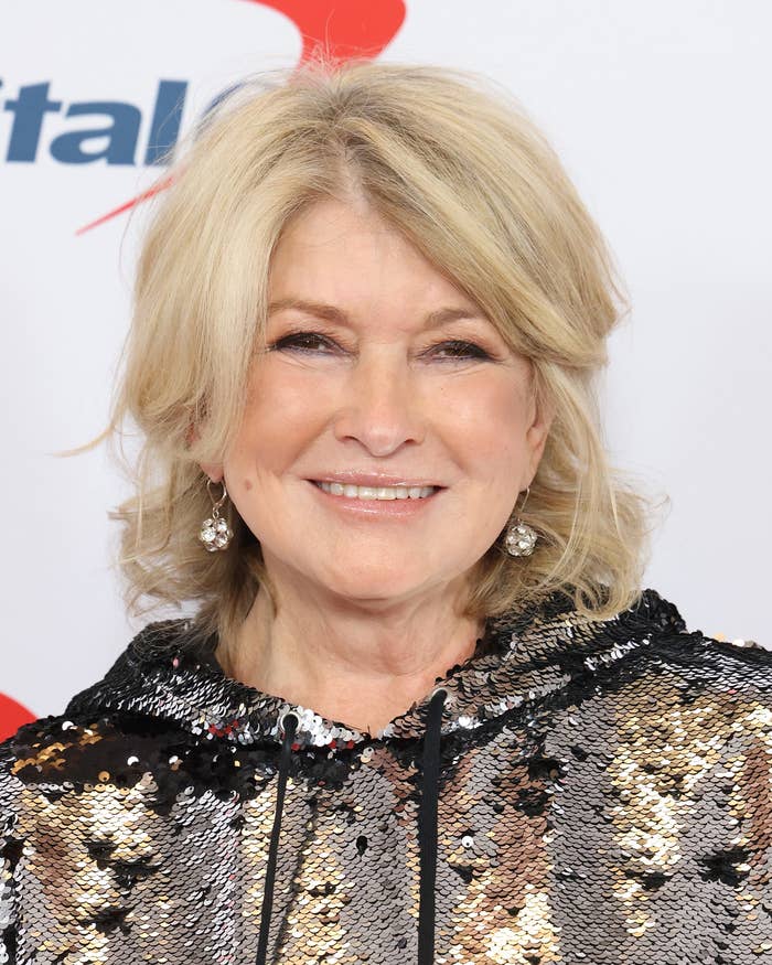 A closeup of Martha smiling at a red carpet event