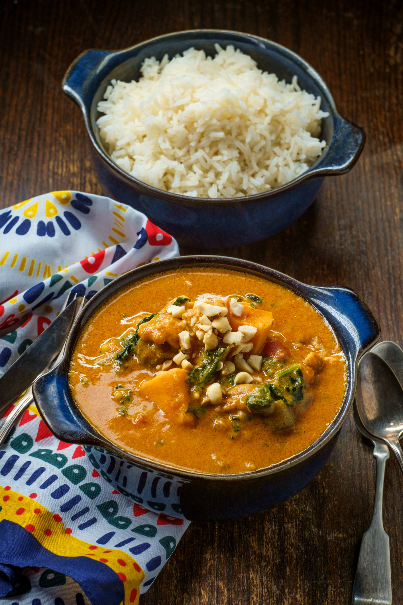 Peanut curry and rice