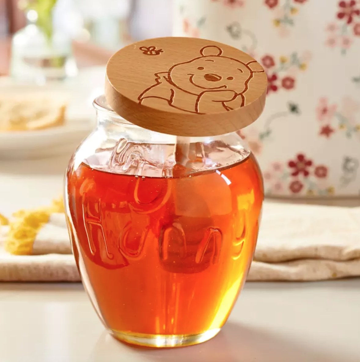 the glass honey jar