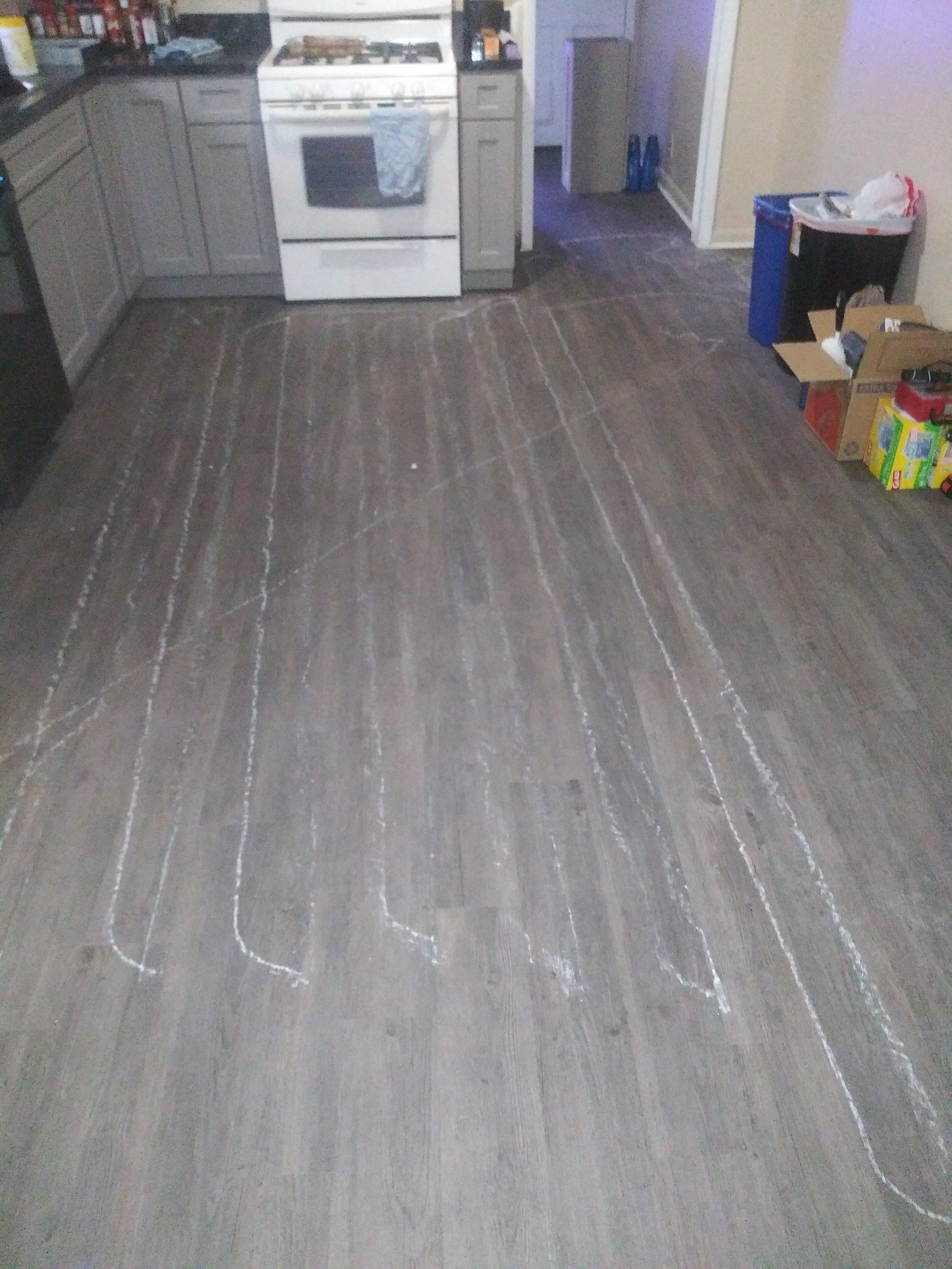 Scratches all over a kitchen floor