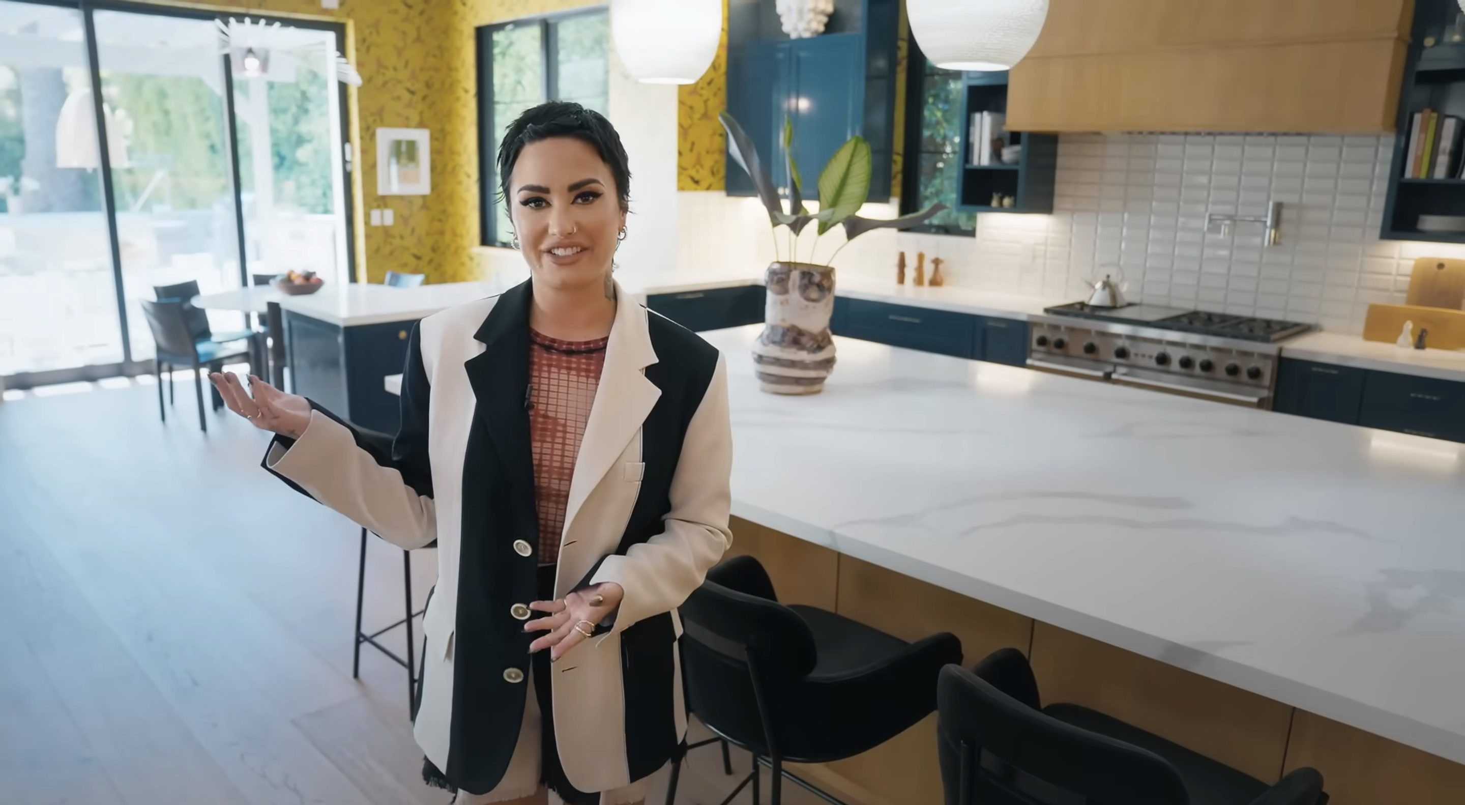 Demi in her kitchen
