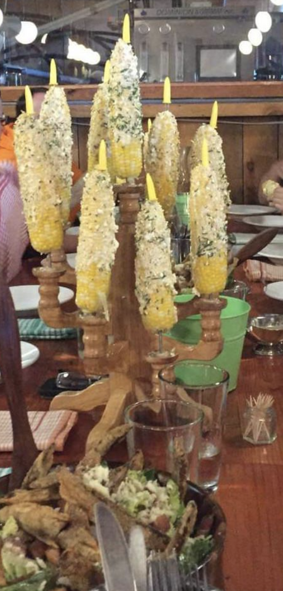 Corn on a candelabra