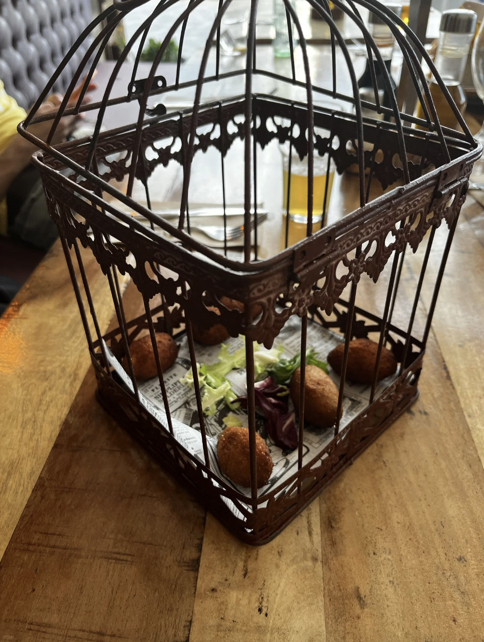 Food in a cage