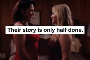 Callie Torres and Arizona Robbins smile at one another