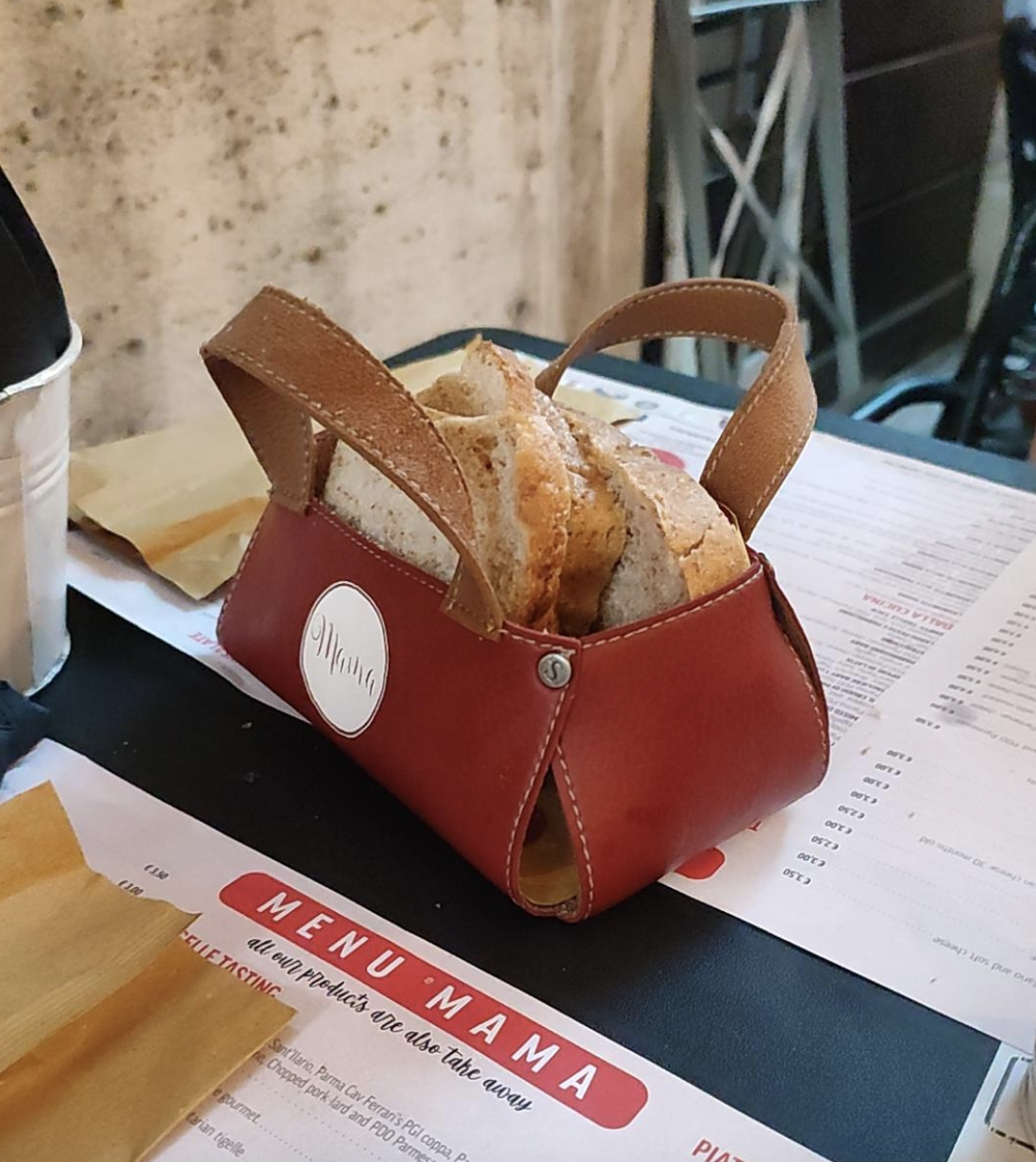 A bag with bread inside
