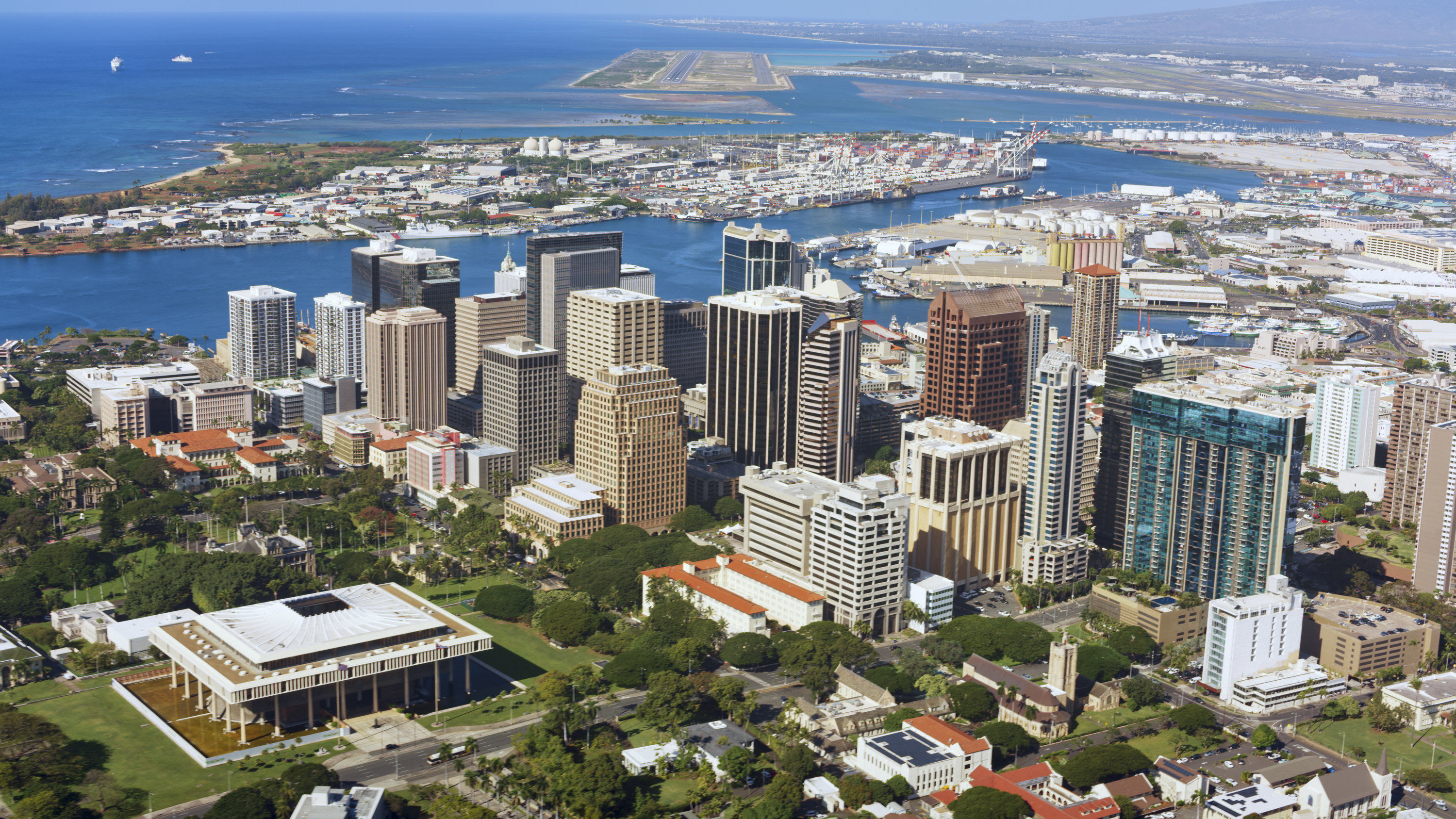 aerial view of Honolulu