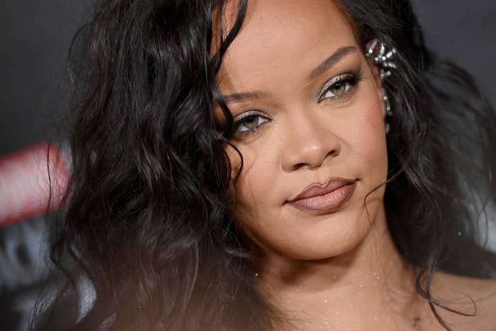 A close-up of Rihanna at the premiere of &quot;Black Panther: Wakanda Forever&quot;