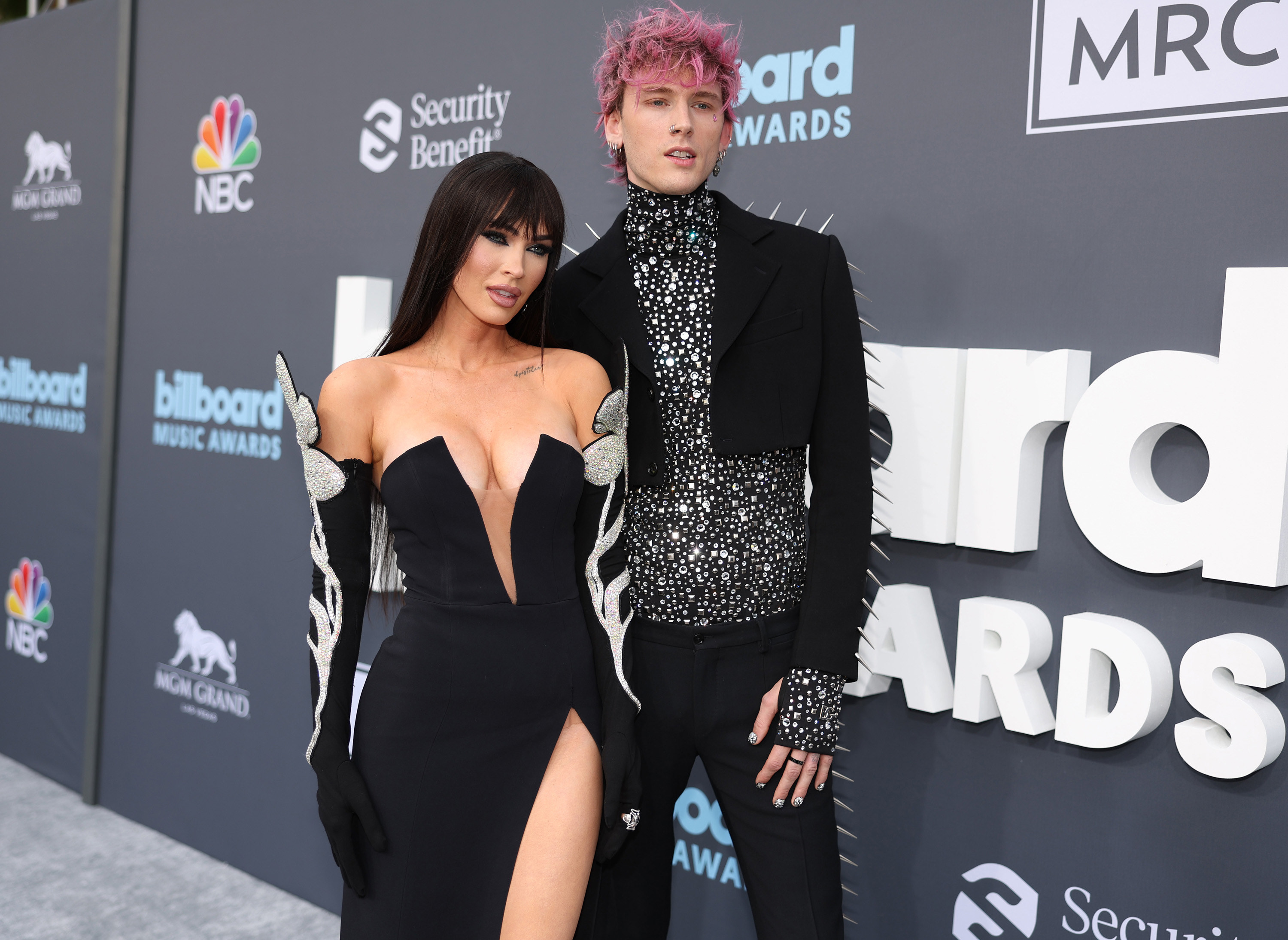 Megan and MGK on the Billboard Music Awards red carpet