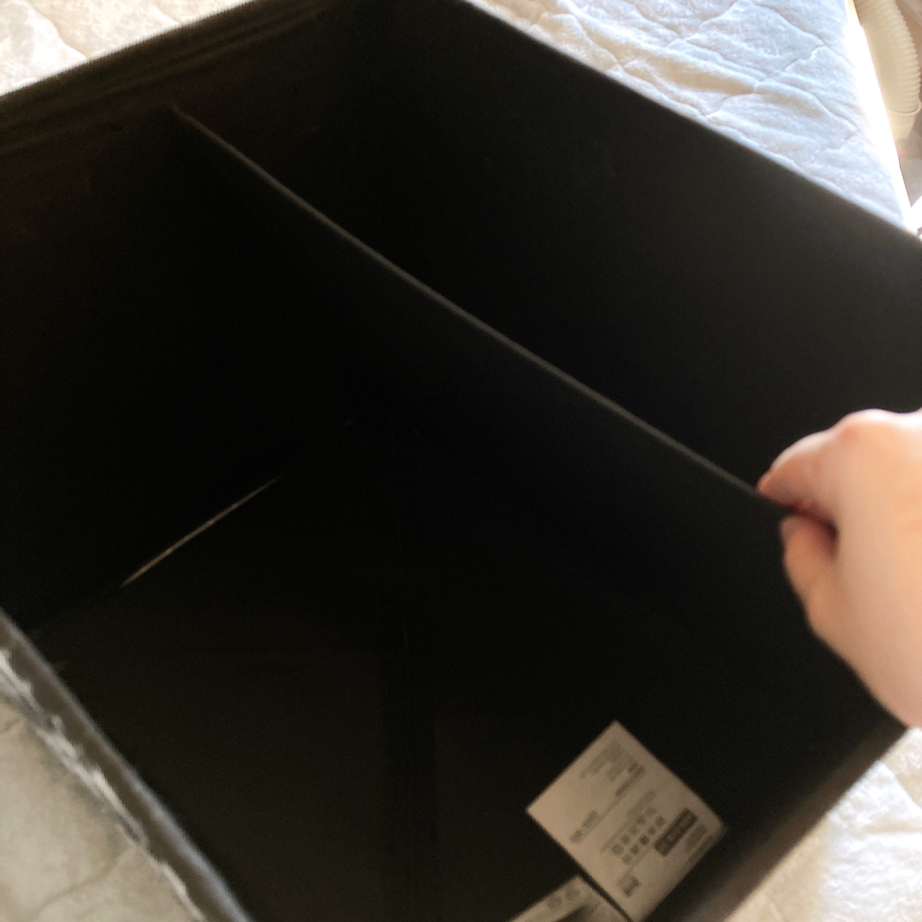 IKEA（イケア）のオススメの収納アイテム「DRÖNA ドローナボックス, ホワイト/ブラック 模様入り, 33x38x33cm」