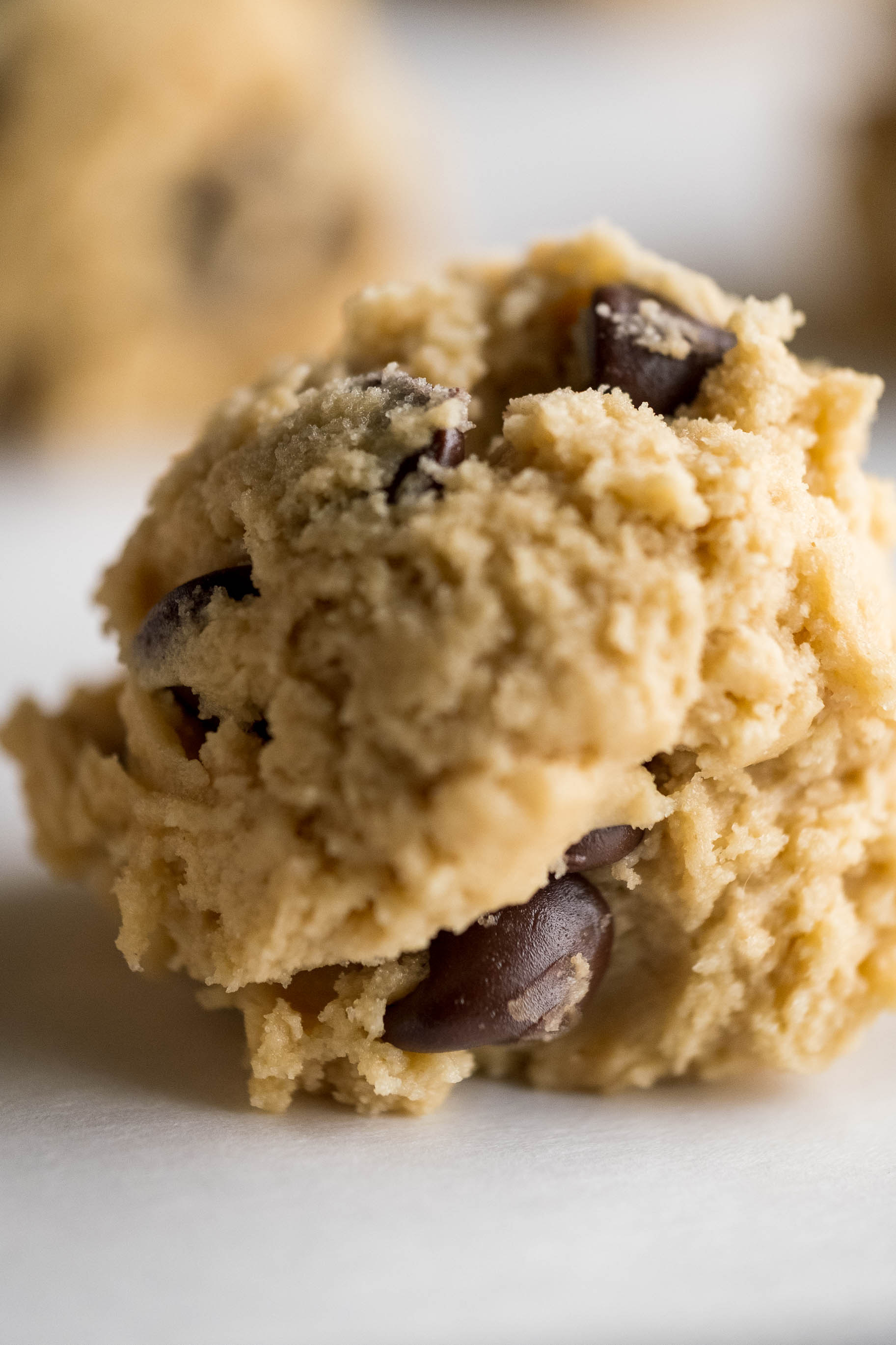 a ball of raw cookie dough