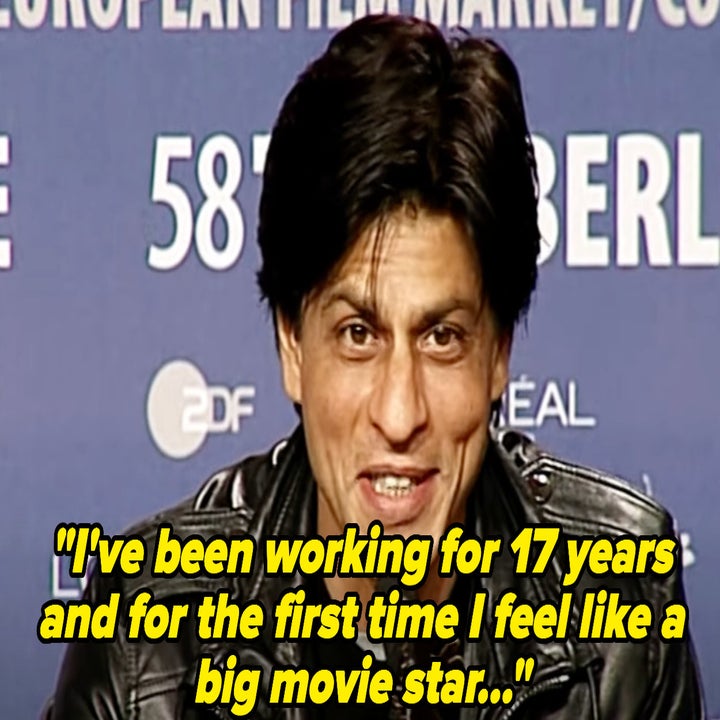Shah Rukh Khan smiles and speaks