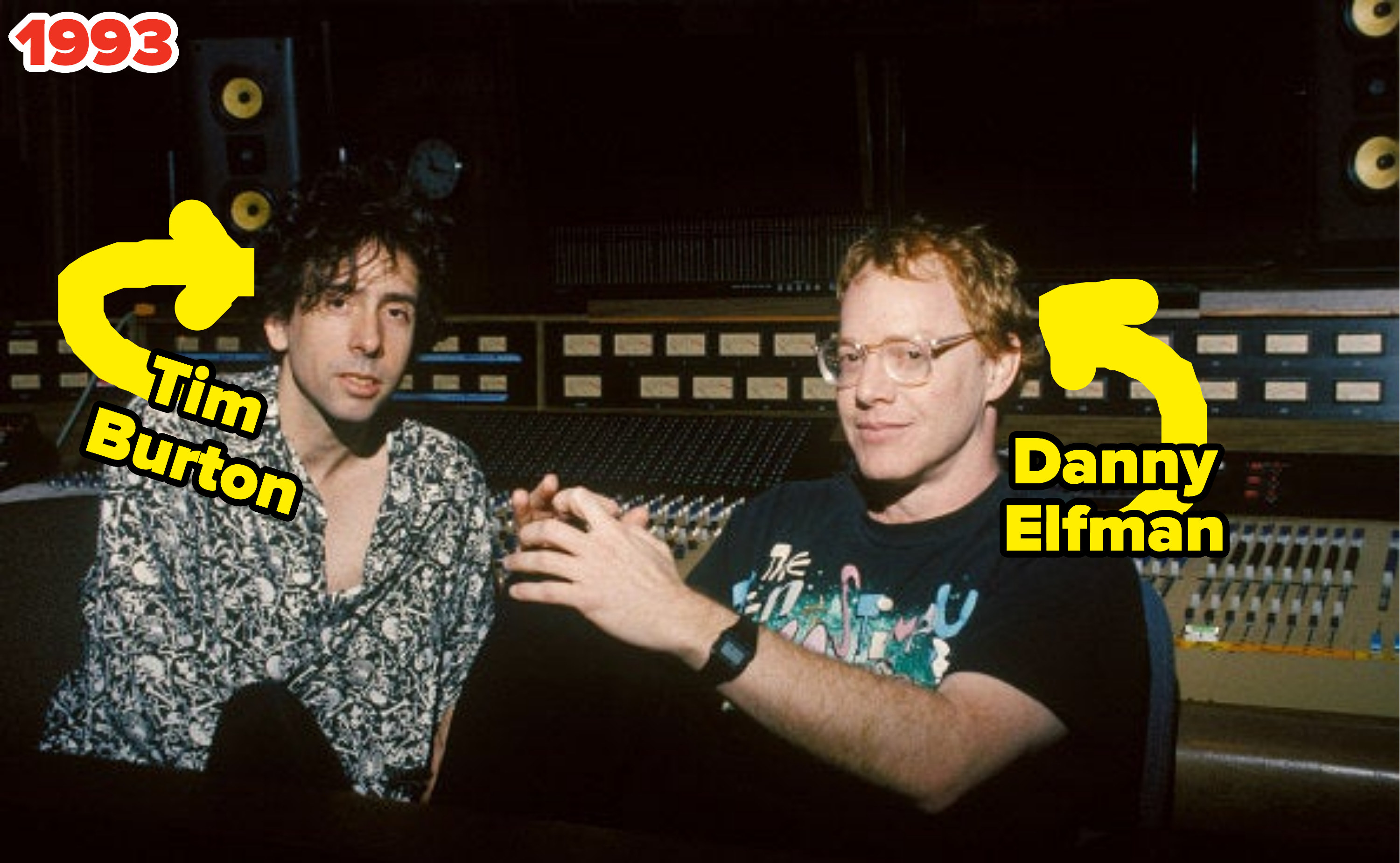 Photo of Tim Burton and Danny Elfman