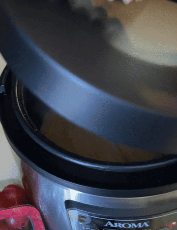 gif of pasta noodles boiling in a rice cooker