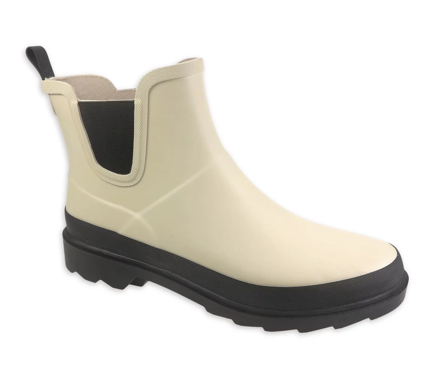 A white and black boot