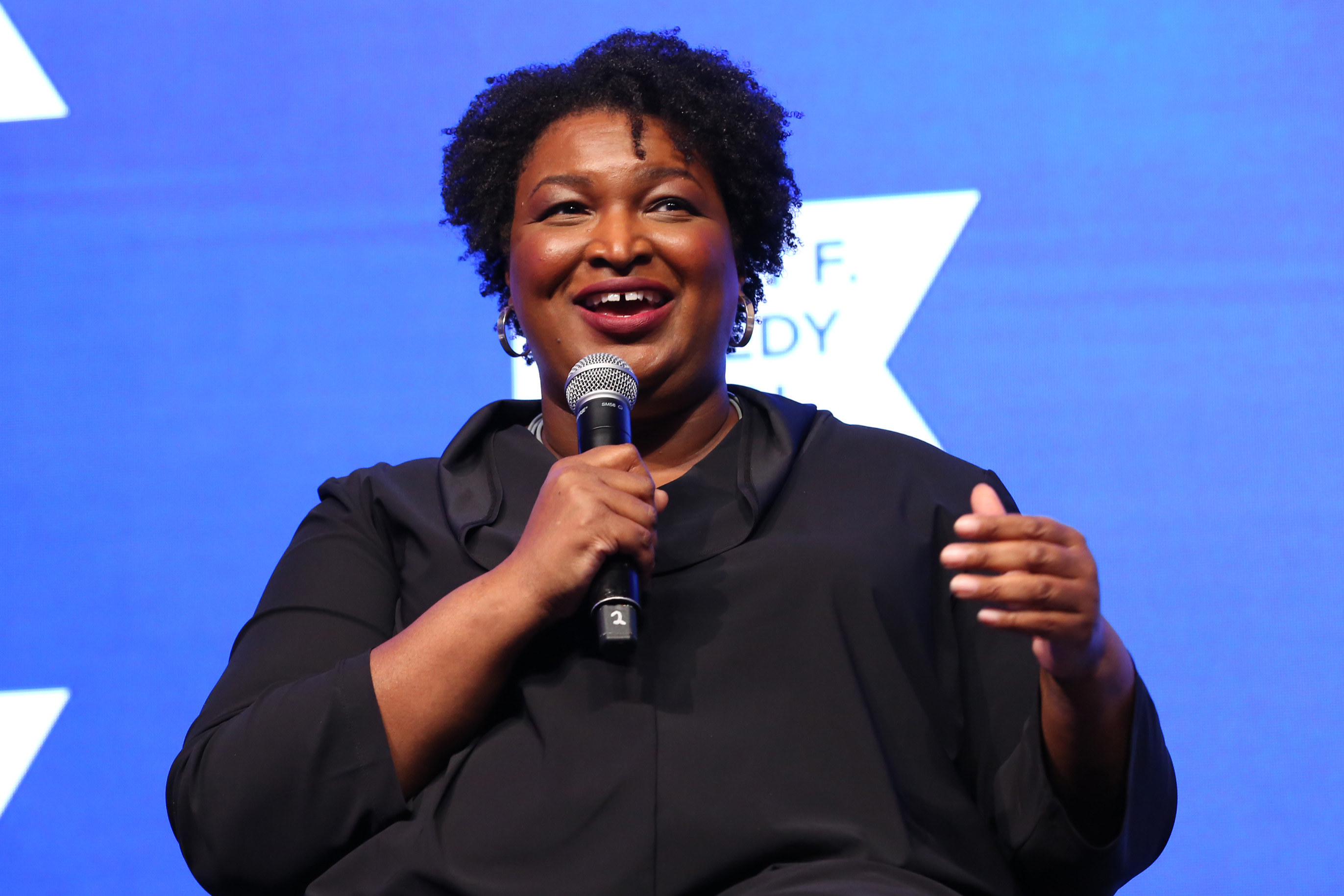 Stacey Abrams speaking onstage