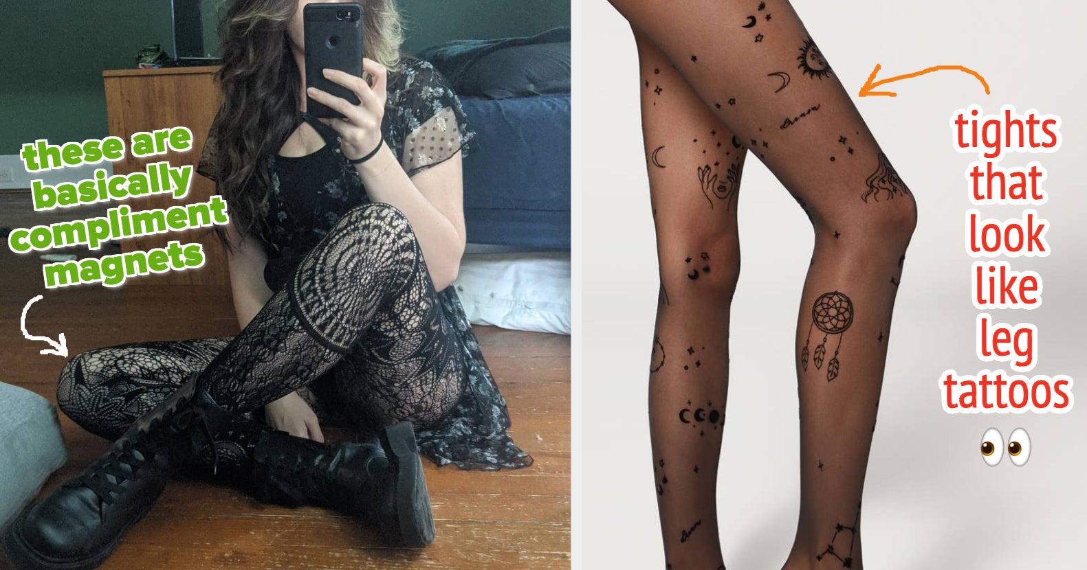 Faux Over Knee Socks Tattoo Tights Women Cute Cat Design Thigh