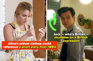 text: alice's yellow clothes could be a reference to a short story from 1892